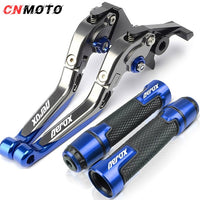 For YAMAHA Aerox 155 V1 V2 NVX 155 2017-2023 modified high-quality CNC aluminum alloy 6-stage adjustable Foldable brake lever clutch lever with Handlebar grips glue set 1