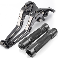 For YAMAHA Aerox 155 V1 V2 NVX 155 2017-2023 modified high-quality CNC aluminum alloy 6-stage adjustable Foldable brake lever clutch lever with Handlebar grips glue set 1