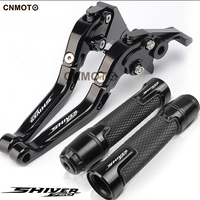 For Aprilia Shiver 750 / GT 2007-2016 modified CNC aluminum alloy adjustable Foldable brake clutch lever with Handlebar grips glue set Part 1