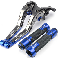 For Kawasaki Rouser NS160/ Fi 2014-2023 modified CNC aluminum alloy adjustable Foldable brake clutch lever Handlebar grips Set 1