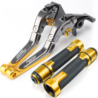 For Kawasaki Rouser NS160/ Fi 2014-2023 modified CNC aluminum alloy adjustable Foldable brake clutch lever Handlebar grips Set 1