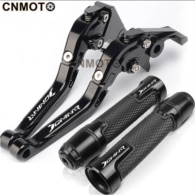 For Kawasaki Dominar 400 modified CNC aluminum alloy adjustable Foldable brake clutch lever Handlebar grips