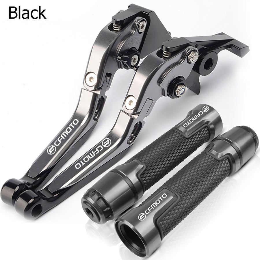 For CFMOTO 400NK / 650NK 2015-2018 modified CNC aluminum alloy 6-stage adjustable Foldable brake clutch lever with Handlebar grips glue set Part 1