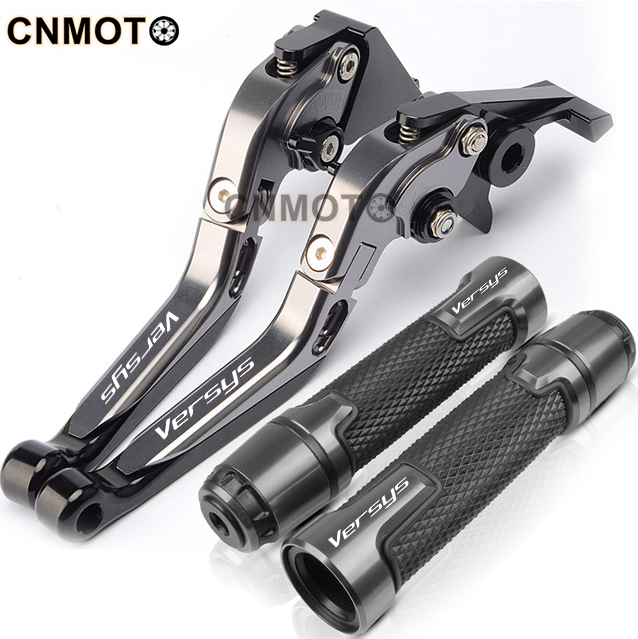 For Kawasaki Versys 650 2006-2022 modified CNC aluminum alloy 6-stage adjustable Foldable brake lever clutch lever Handlebar grips glue Set Versys650 Part 1