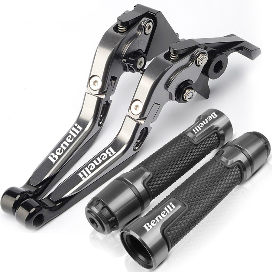 For Benelli TRK 502 502X 2018-2021 modified CNC aluminum alloy 6-stage adjustable Foldable brake clutch lever with Handlebar grips glue set Part 1
