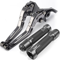For KTM Duke 200 250 390 Duke 2013-2023 modified CNC aluminum alloy 6-stage adjustable Foldable brake lever clutch lever Handlebar grips glue set Part 1