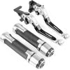 For YAMAHA YZF-R15 V1 / V2 2013-2015 modified CNC aluminum alloy 6-stage adjustable Foldable brake clutch lever Handlebar grips glue set Part 1