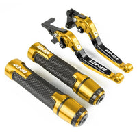 Kawasaki ER-6N ER-6F 2009-2022 modified high-quality CNC aluminum alloy 6-stage adjustable Foldable brake lever clutch lever with Handlebar grips glue set ER 6N 6F ER6N ER6F 1