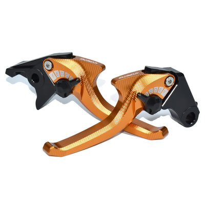 For Triumph Bonneville SE/Black 2006-2015 Bionic Shark 2-Finger CNC Shorty Levers | MTCRIGHTER