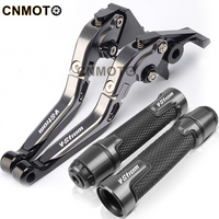 For Suzuki V-Strom 650/ XT 2004-2010/ 2011-2022 modified aluminum alloy 6-stage adjustable Foldable brake clutch lever Handlebar grips glue set Vstrom 650XT