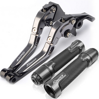 For Kawasaki Rouser NS150 135 135SL Bajaj modified CNC aluminum alloy 6-stage adjustable Foldable brake lever clutch lever with Handlebar grips glue Set Part 1