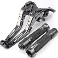 For HONDA CBR 500R 2013-2023 modified high-quality CNC aluminum alloy 6-stage adjustable Foldable brake clutch lever with Handlebar grips glue set CBR500R Part 1