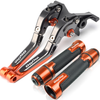 For HONDA GROM 2014-2023 modified CNC aluminum alloy adjustable Foldable brake clutch lever with Handlebar grips glue set Part 1