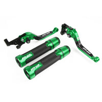 Kawasaki ER-6N ER-6F 2009-2022 modified high-quality CNC aluminum alloy 6-stage adjustable Foldable brake lever clutch lever with Handlebar grips glue set ER 6N 6F ER6N ER6F 1