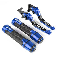 Kawasaki ER-6N ER-6F 2009-2022 modified high-quality CNC aluminum alloy 6-stage adjustable Foldable brake lever clutch lever with Handlebar grips glue set ER 6N 6F ER6N ER6F 1