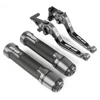 Kawasaki ER-6N ER-6F 2009-2022 modified high-quality CNC aluminum alloy 6-stage adjustable Foldable brake lever clutch lever with Handlebar grips glue set ER 6N 6F ER6N ER6F 1