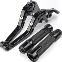 For KTM RC 200 250 390 Duke 200 250 390 2013-2023 modified CNC aluminum alloy 6-stage adjustable Foldable brake lever clutch lever Handlebar grips glue set Part 1
