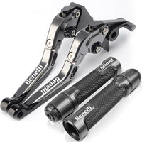 For Benelli TNT 135 125 2018-2023 modified CNC aluminum alloy 6-stage adjustable Foldable brake lever clutch lever with Handlebar grips glue set Part 1