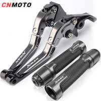 For YAMAHA XMAX 250 300 400 2015-2023 modified CNC aluminum alloy 6-stage adjustable Foldable brake lever clutch lever Handlebar grips glue set Part