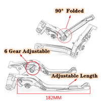 For Kawasaki Rouser NS160/ Fi 2014-2023 modified CNC aluminum alloy adjustable Foldable brake clutch lever Handlebar grips Set 1