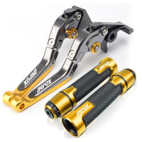 For YAMAHA Aerox 155 V1 V2 NVX 155 2017-2023 modified high-quality CNC aluminum alloy 6-stage adjustable Foldable brake lever clutch lever with Handlebar grips glue set 1