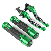 Kawasaki ER-6N ER-6F 2009-2022 modified high-quality CNC aluminum alloy 6-stage adjustable Foldable brake lever clutch lever with Handlebar grips glue set ER 6N 6F ER6N ER6F 1
