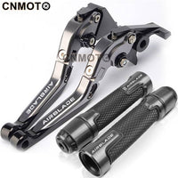 For HONDA Air Blade Airblade 160 ABS modified CNC aluminum alloy 6-stage adjustable Foldable brake lever clutch lever with Handlebar grips glue Set