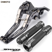 For Aprilia Shiver 750 / GT 2007-2016 modified CNC aluminum alloy adjustable Foldable brake clutch lever with Handlebar grips glue set Part 1