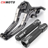 For YAMAHA NMAX 155 V1 V2 2015-2023 modified CNC aluminum alloy adjustable Foldable brake clutch lever with Handlebar grips glue set NMAX155 Part 1