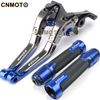 For Suzuki V-Strom 650/ XT 2004-2010 / 2011-2022 modified CNC aluminum alloy 6-stage adjustable Foldable brake lever clutch lever with Handlebar grips glue set V strom Vstrom 650XT 1