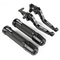 Kawasaki ER-6N ER-6F 2009-2022 modified high-quality CNC aluminum alloy 6-stage adjustable Foldable brake lever clutch lever with Handlebar grips glue set ER 6N 6F ER6N ER6F 1
