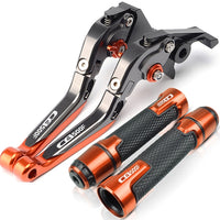 For HONDA CB500F 2013-2019 modified CNC aluminum alloy 6-stage adjustable Foldable brake lever clutch lever Handlebar grips glue set Part 1