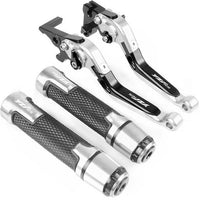 For YAMAHA YZF-R15 V4 R15M 2021-2023 modified CNC aluminum alloy 6-stage adjustable Foldable brake lever clutch lever with Handlebar grips glue Set YZF R15 V4 R15V4 Part 1