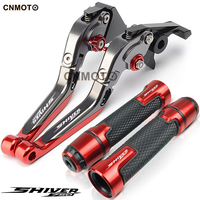 For Aprilia Shiver 750 / GT 2007-2016 modified CNC aluminum alloy adjustable Foldable brake clutch lever with Handlebar grips glue set Part 1