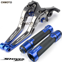 For Aprilia Shiver 750 / GT 2007-2016 modified CNC aluminum alloy adjustable Foldable brake clutch lever with Handlebar grips glue set Part 1