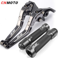 For YAMAHA SZ 150 SZ RR V1 V2 V3 V4 modified high-quality CNC aluminum alloy 6-stage adjustable Foldable brake lever clutch lever with Handlebar grips glue Set